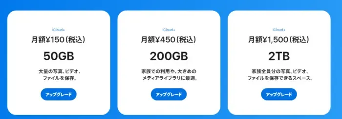 iCloud＋の価格