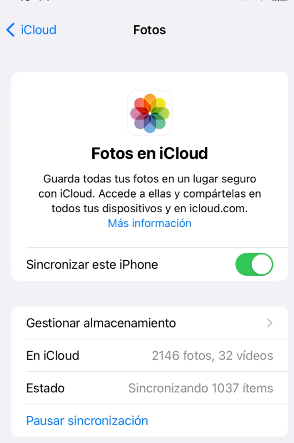 fotos en icloud