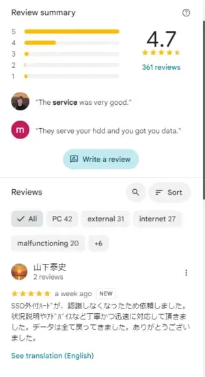 google地図で口コミを確認