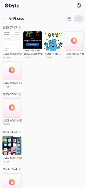 Gbyteで削写真を取り出して見る方法④