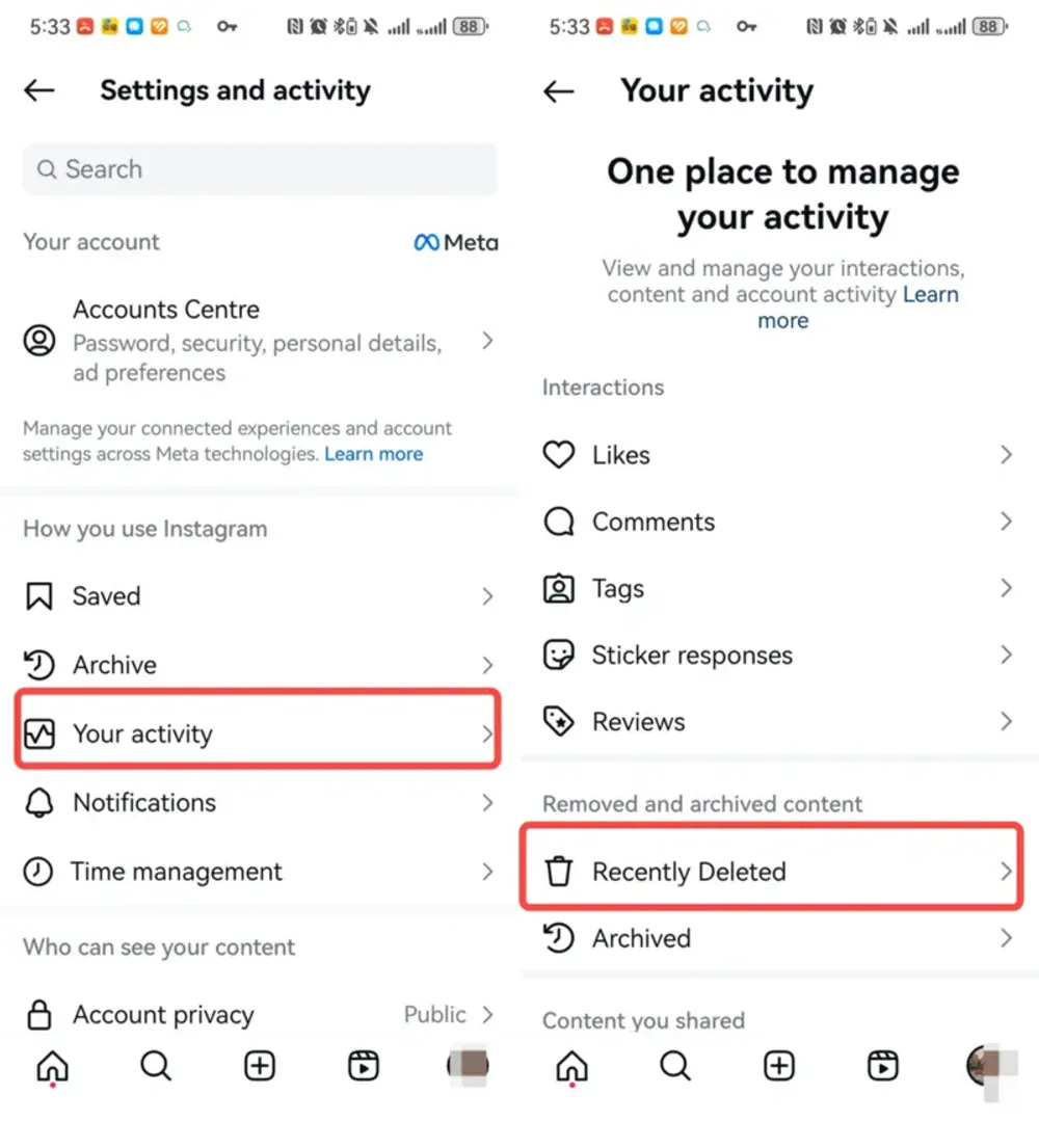 Steps to find Recently Deleted on Instagram. steps-find-Recently-Deleted.webp