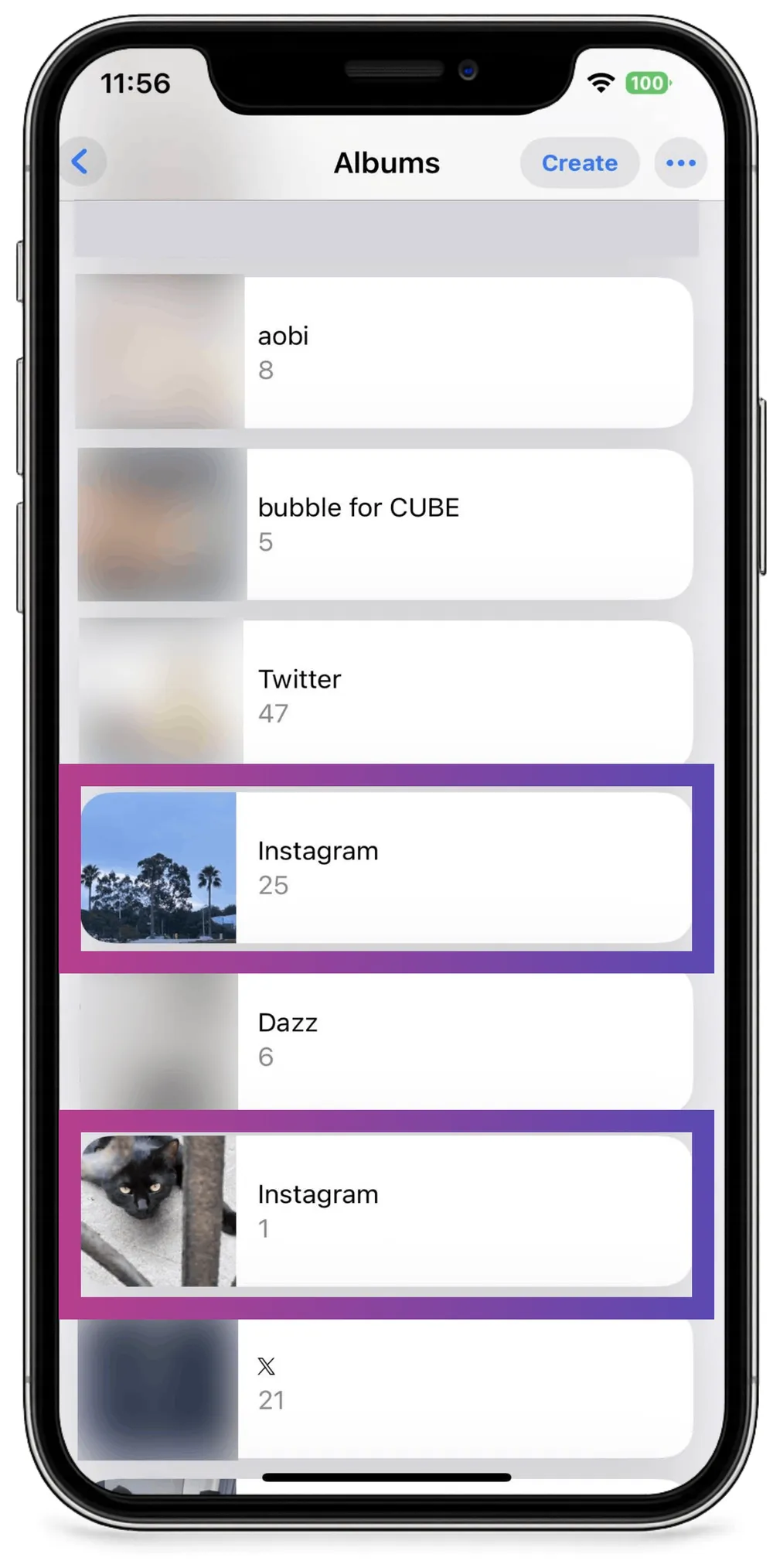 Instagram Album in iOS Photos App