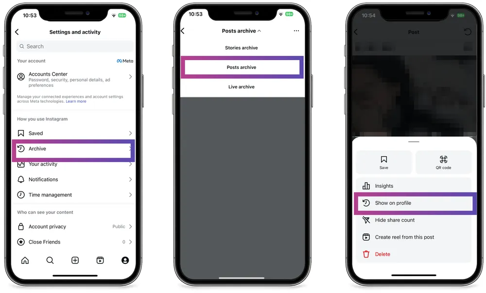 Steps to Find Instagram Archived Posts