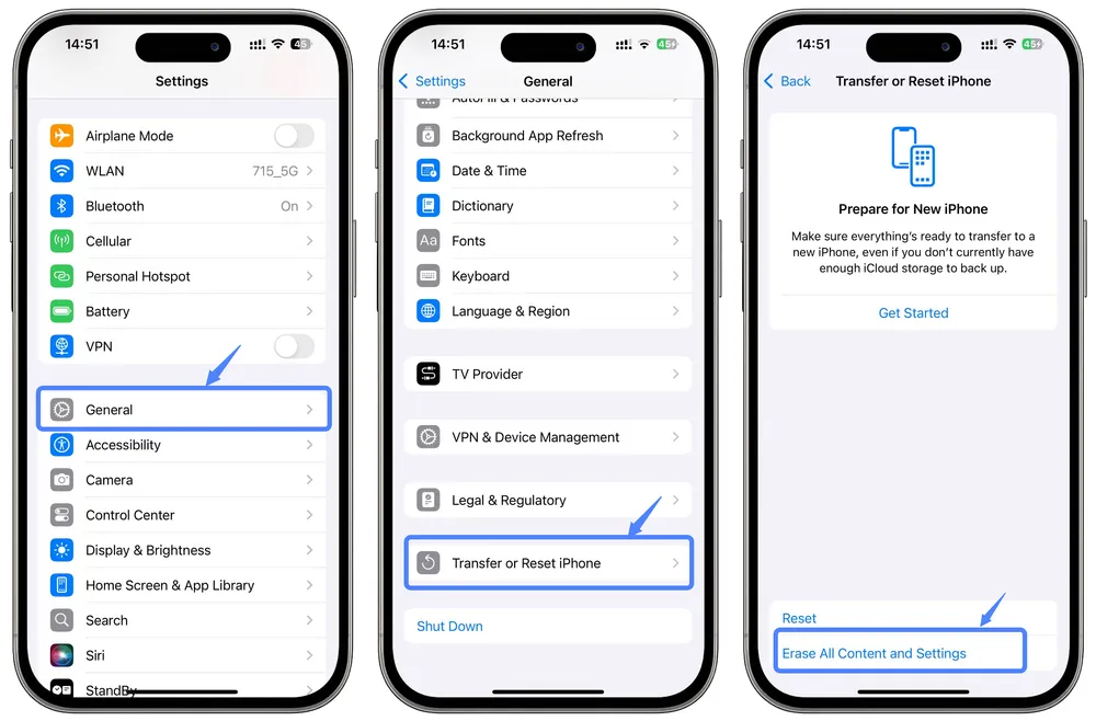 Steps to Reset iPhone Before Recovering