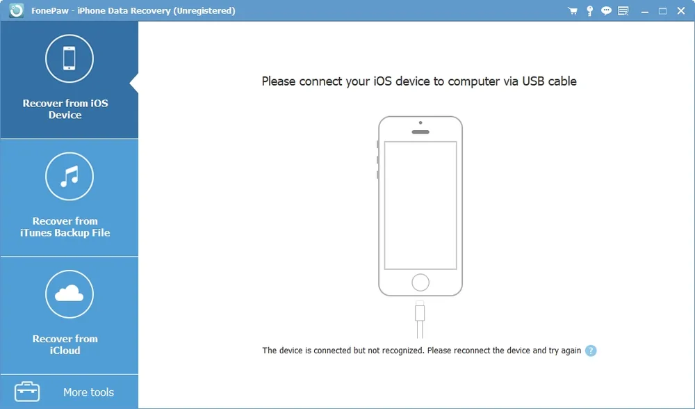 FonePaw USB scan interface