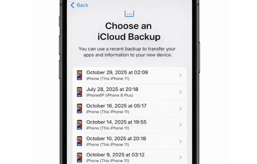 Multiple iCloud Backup Points