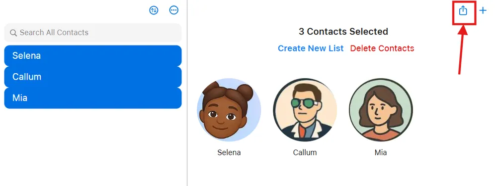 Export all contacts from iCloud.com to computer