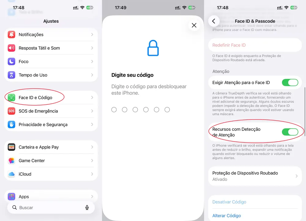 desativar “Recursos de Atenção” deteccao-atencao.webp