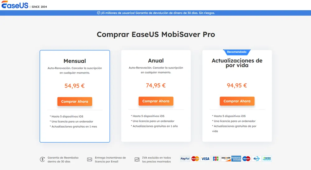 Precios oficiales de EaseUS Mobisaver precios-oficiales-easeus-mobisaver.webp