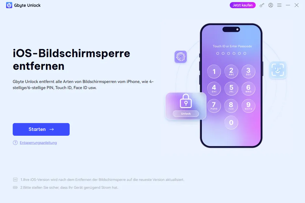 Image 1: gbyte-unlock-interface-de.webp
