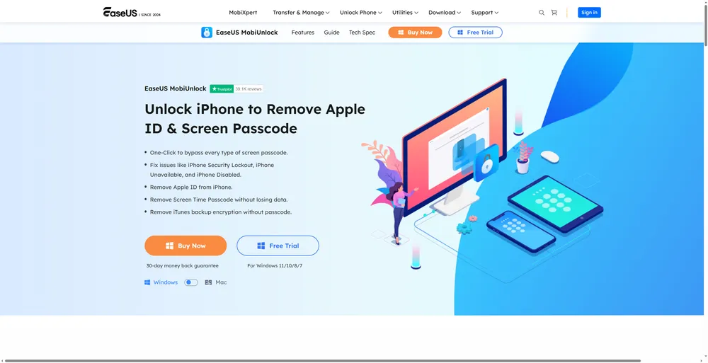 easeusmobiunlock website page easeusmobiunlock-website-interface.webp