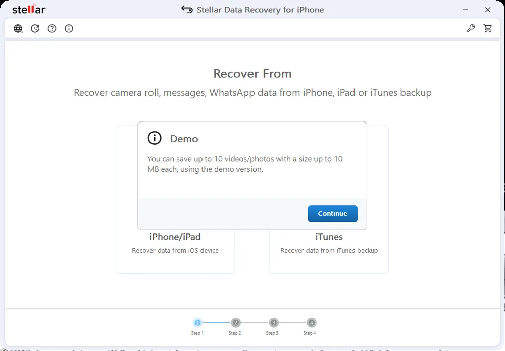 無料でstellar data recoveryを利用する制限 stellar-data-recovery-enter-pop-out-window-tips-ja.webp